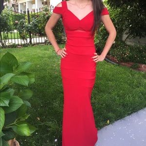 Honey and Rosie Long Red Formal Dress